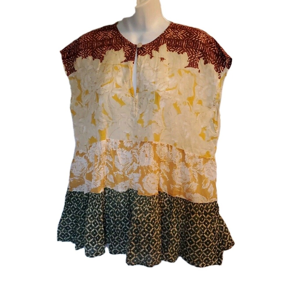 Free People Gotta Have You Boho Bohemian Tiered Ruffled Top Size Small Petite